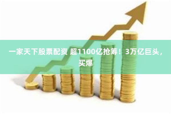 一家天下股票配资 超1100亿抢筹！3万亿巨头，买爆